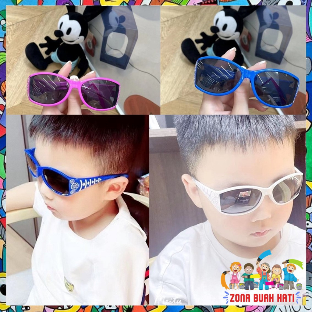 ZBH Kacamata Hitam Anak New Trend 6649 Fashion Anak Terbaru Kotak Diamond kacamata hitam High Quality Import Murah