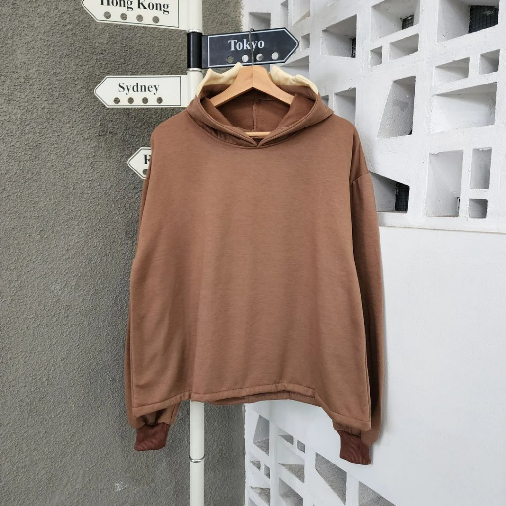 HOODIE WANITA DINO THORN BAHAN FLACEE LD 100 - 120CM Sweater Hoodie Polos // Hoodie Sweater Wanita Orginal  // Hoodie wanita terbaru 2023 kekinian ( BISA BAYAR DI TEMPAT)