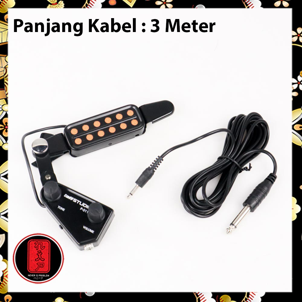 TaffSTUDIO Pickup Gitar Akustik With Tone Volume Control - P-011 - Black