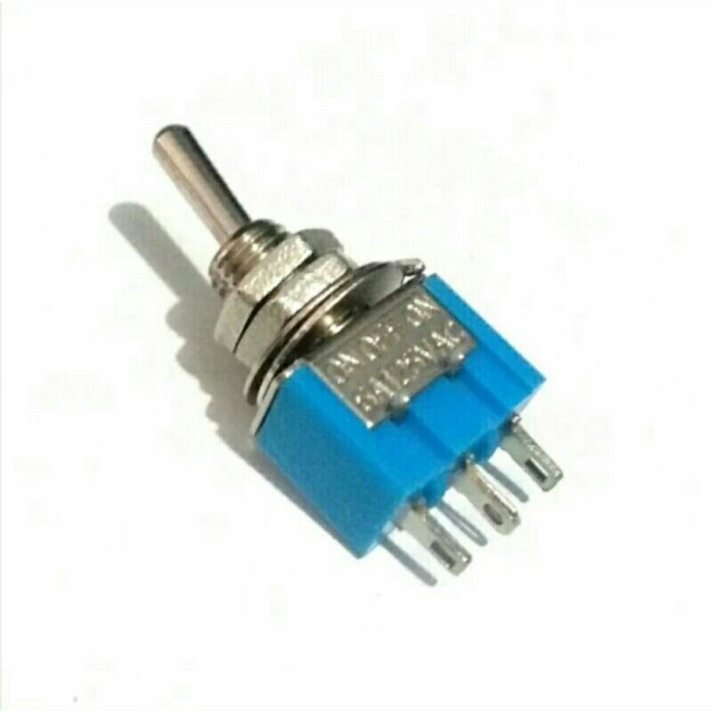 Toggle Switch 3 Way 3pin Switch Toggle On-Off-On 6A 125 VAC 3 posisi kaki 3 pin