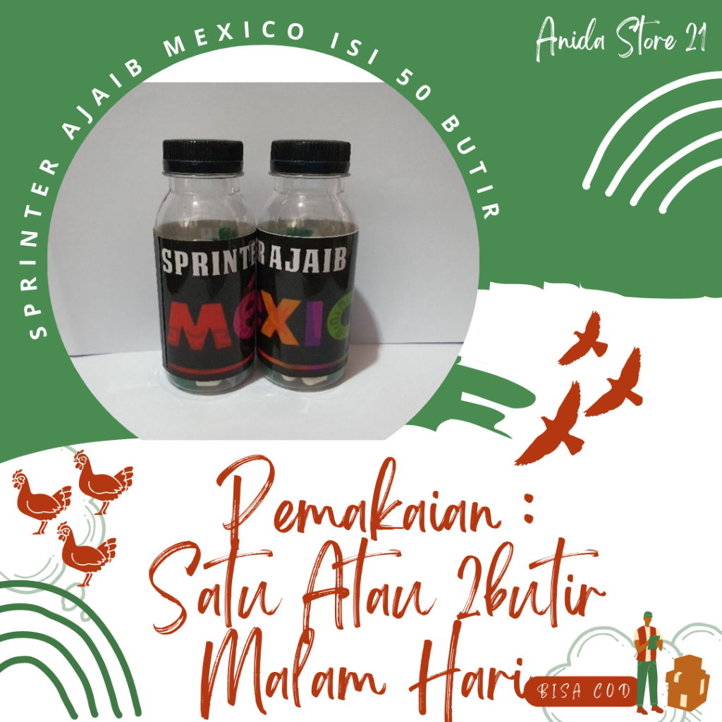 Sprinter Ajaib Mexico Suplemen Burung Isi 50 Butir