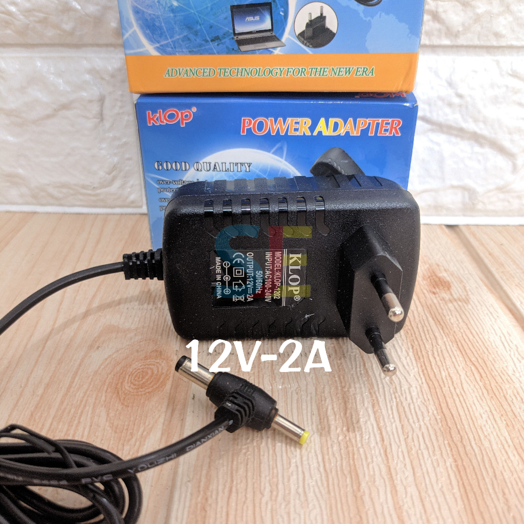 Power Adapter 9 Volt 2A Klop / 12 Volt 2A Klop