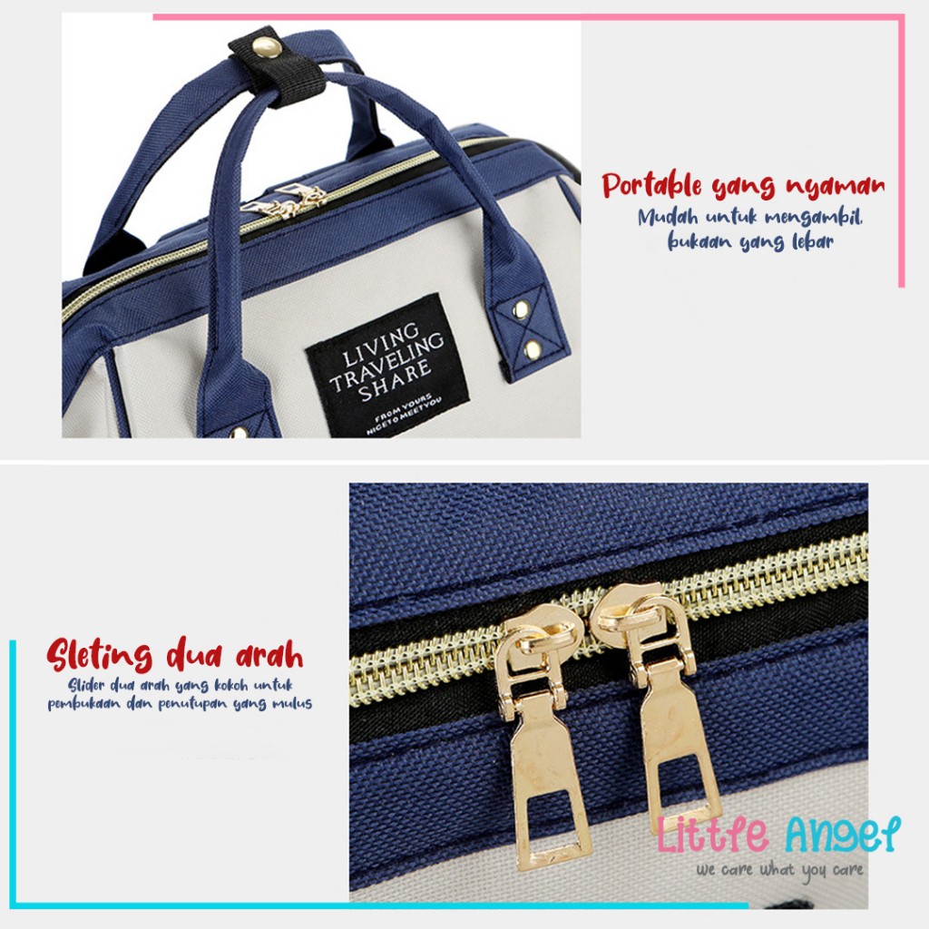 MOMMY DIAPER BAG TAS BAYI Kecil Ransel Besar Perlengkapan Ibu Bayi Peralatan Botol Susu Asi Popok Baby Newborn Multifungsi Back Pack Korea Premium