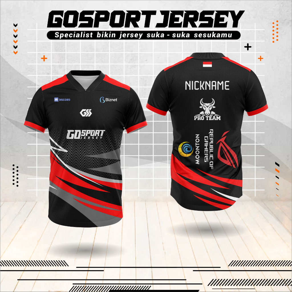 Baju Jersey Gaming Esports Custom Nama Dan Logo Full Printing Terbaru 2022, JERSEY CUSTOM (BISA BAWA