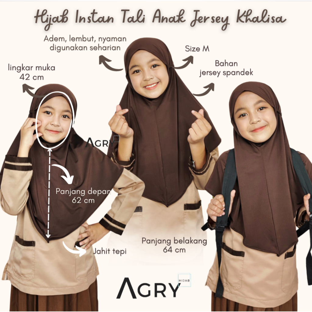 ᴀɢʀʏ Hijab Instan Tali Anak Jersey | Khalisa