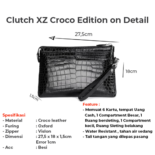 Dompet Wanita Pria Panjang Kulit Handbag Clutch SSCO XZ Croco Edition