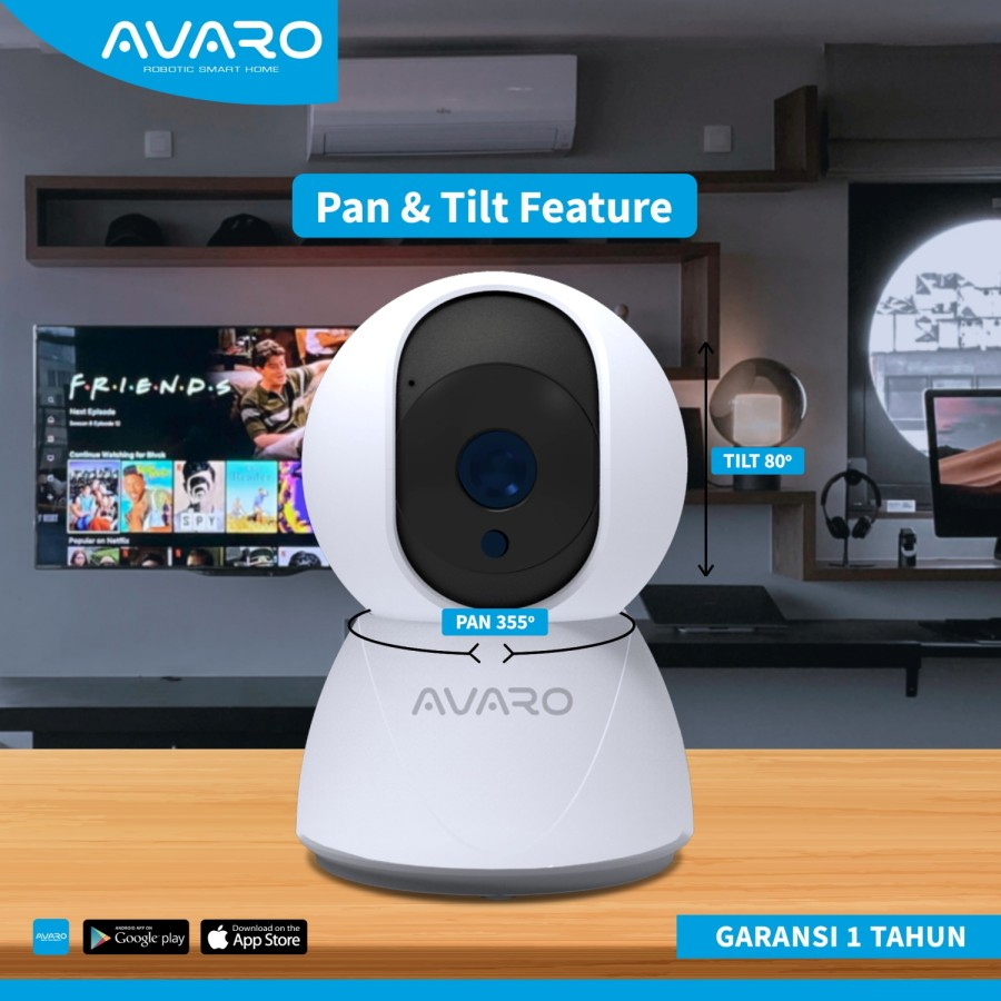 AVARO CT01 Smart IP Camera CCTV WiFi 360 Pan Tilt Indoor Garansi Resmi