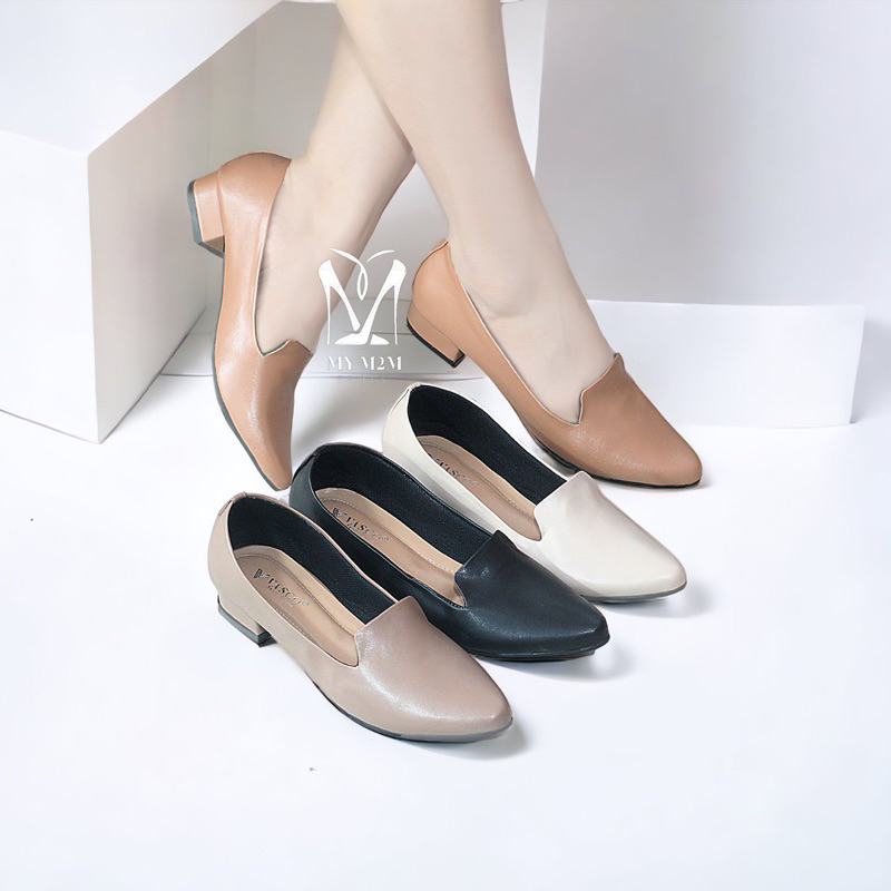 Mym2m Sepatu Heels Hak Tahu 3cm Pantofel Kerja Kantor Formal Wanita Lemalina