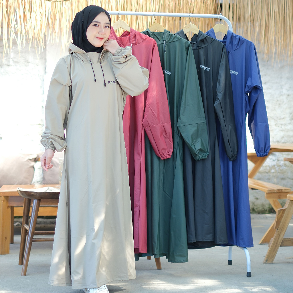 JAS HUJAN GAMIS WANITA MUSLIMAH MURAH KUAT TEBAL ELASTIS TAHAN AIR PREMIUM