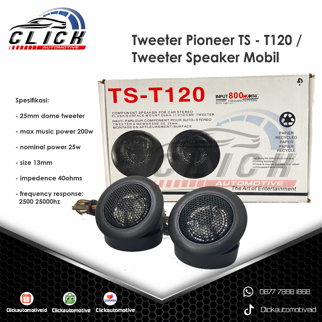 Tweeter Pioneer TS - T120 / Tweeter Speaker Mobil