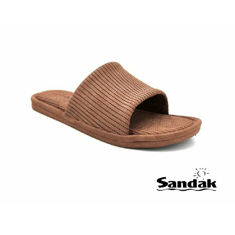 BATA SANDAK SANDAL KARET WANITA MODEL SELOP COKLAT-572-4404