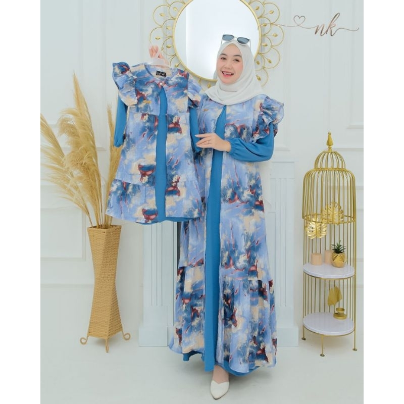 Gamis/Dress sabyan crincle ORI NK couple ibu dan anak (HARGA ECER)