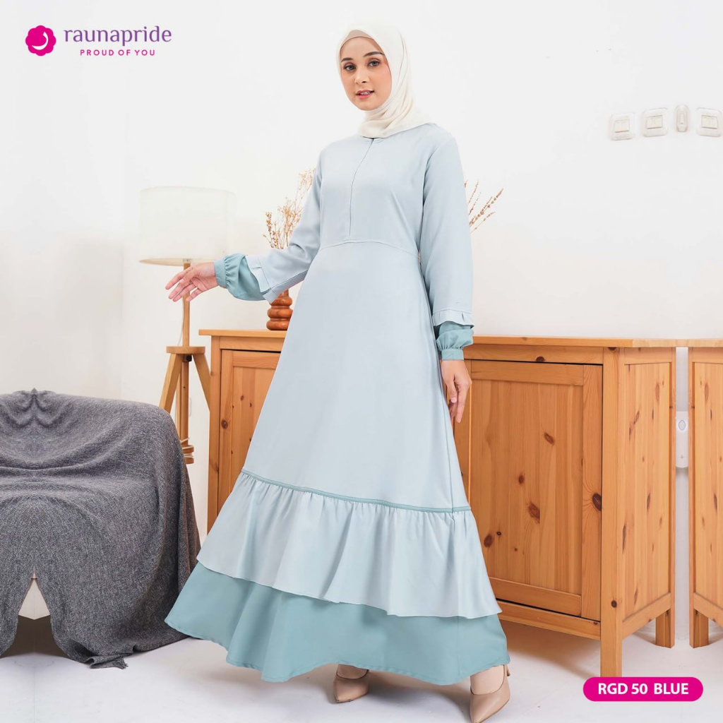 Baju Gamis Wanita Dewasa / Rauna GD-50 / Fashion Muslim Kekinian