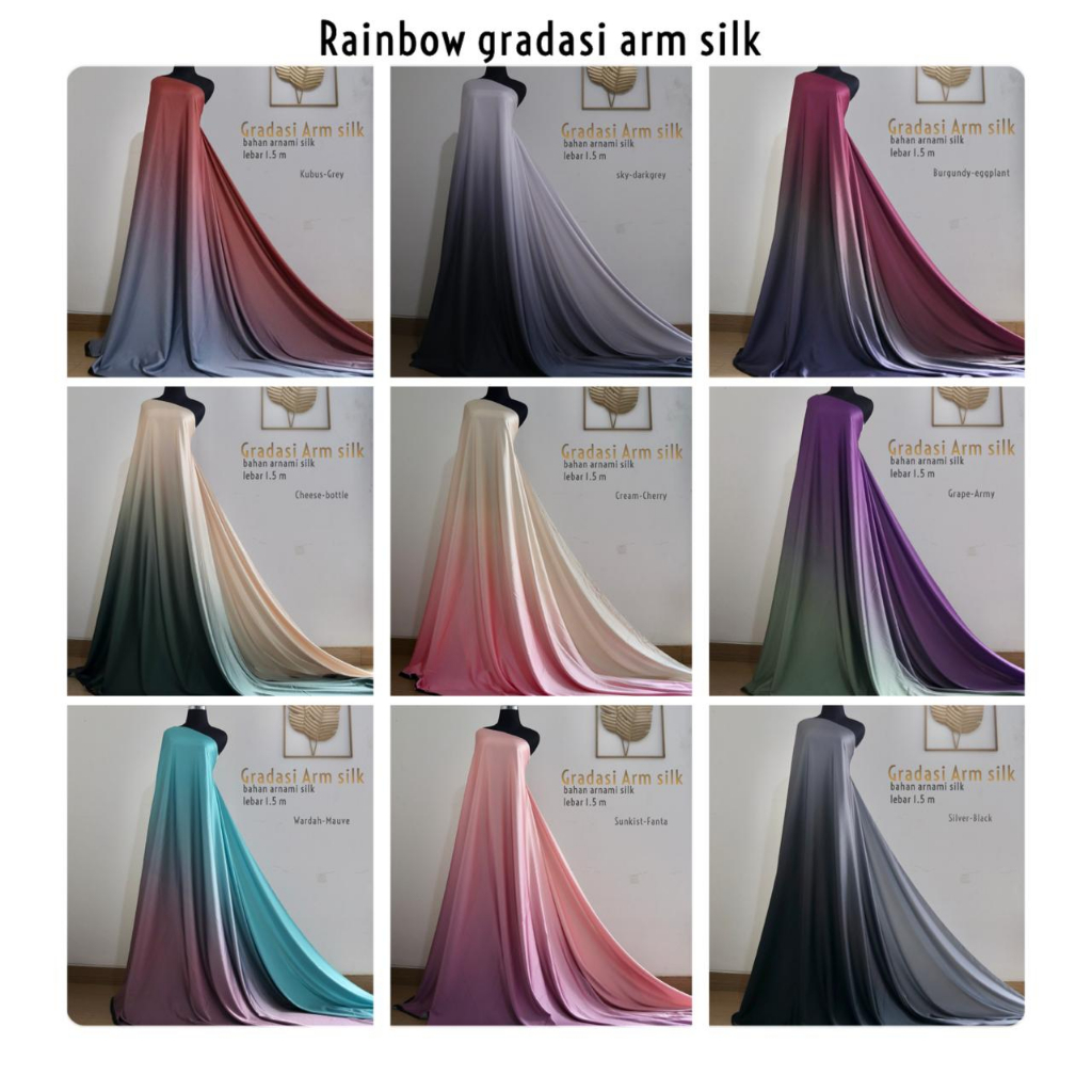 Kain Meteran Rainbrow Gradasi Arm Silk