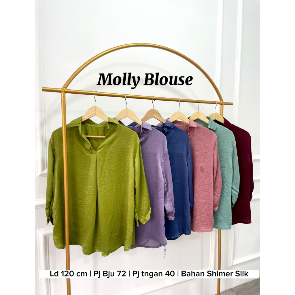 MOLLY BLOUSE SHIMER SILK ATASAN SHIMER TOP SHIMER SILK JUMBO