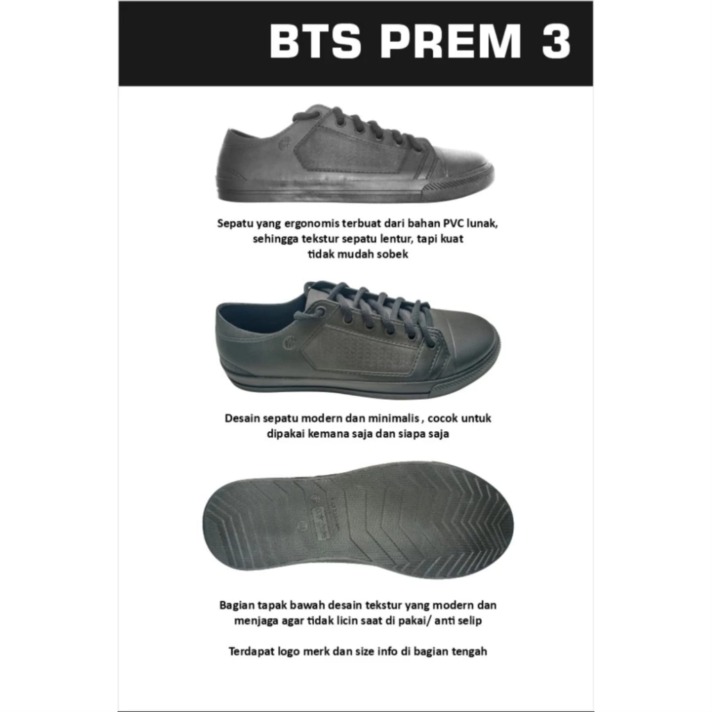 Sepatu Sekolah Karet Tali Anak SkyWave BTS Prem 3