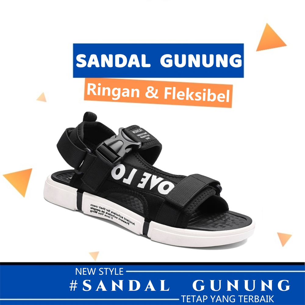 【COD &amp; Barang ready】Sandal gunung pria Import Anti Slip sol Tidak Licin Tali Yang Bisa Dilepas Sendals slide casual Traveling outdoor Style Size 39-44