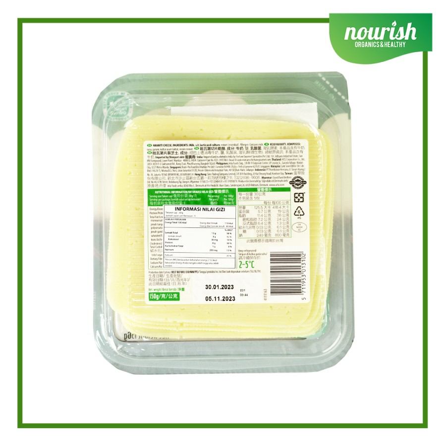 Arla HAVARTI Cheese Slices / Keju Slice , Halal 150g