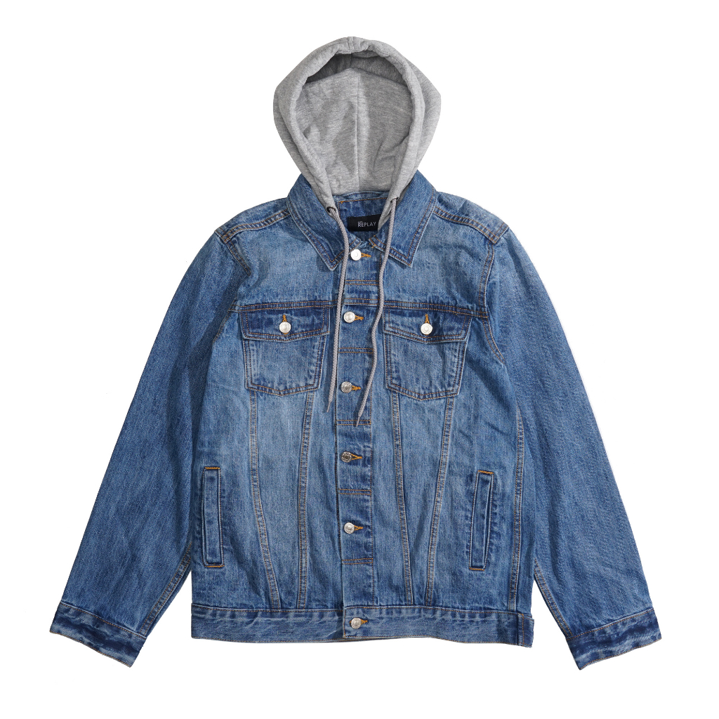 HOT PRODUCT PORT REPLAY JAKET JEANS PRIA DENIM HOODIE TYPE III 13OZ