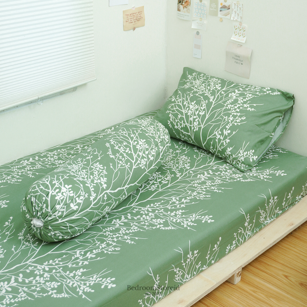 Sprei Aesthetic Motif Jeju Sage | Ala Korea Sudah Termasuk Sarung Bantal Guling