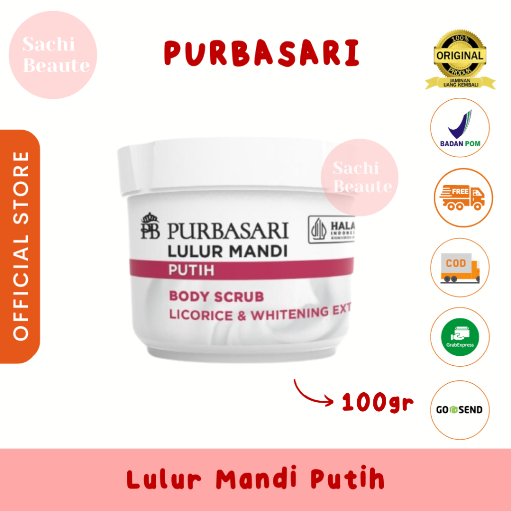 Lulur Mandi Purbasari 100gr &amp; 200gr - Lulur Pemutih Badan