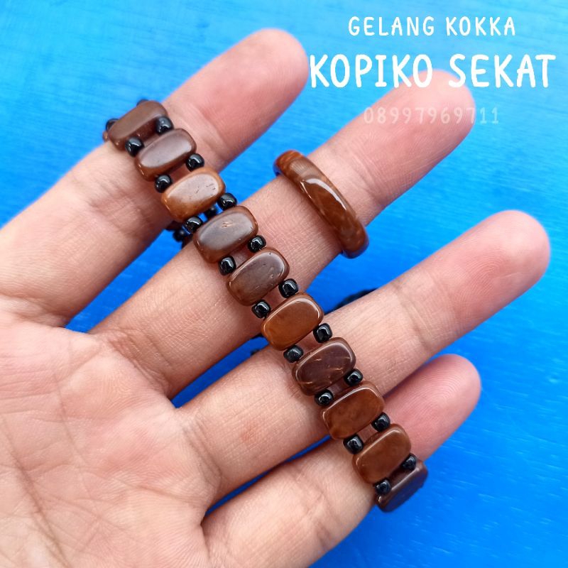 Gelang Kayu kaukah (KOPIKO SEKAT) Free cincin koka kokka kaokah kokah