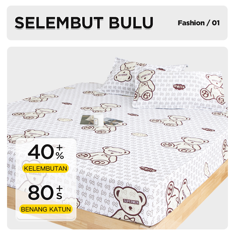 Barnik88 Sprei King 120x200x20 Bantal 2 Seprai Kualitas Bagus Bahan Adem Tidak luntur Kualitas Terbaik termurah