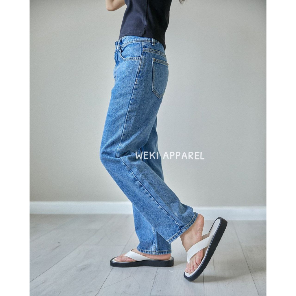 Weki Highwaist Loose Kulot Jeans Boyfriend Straight Medium