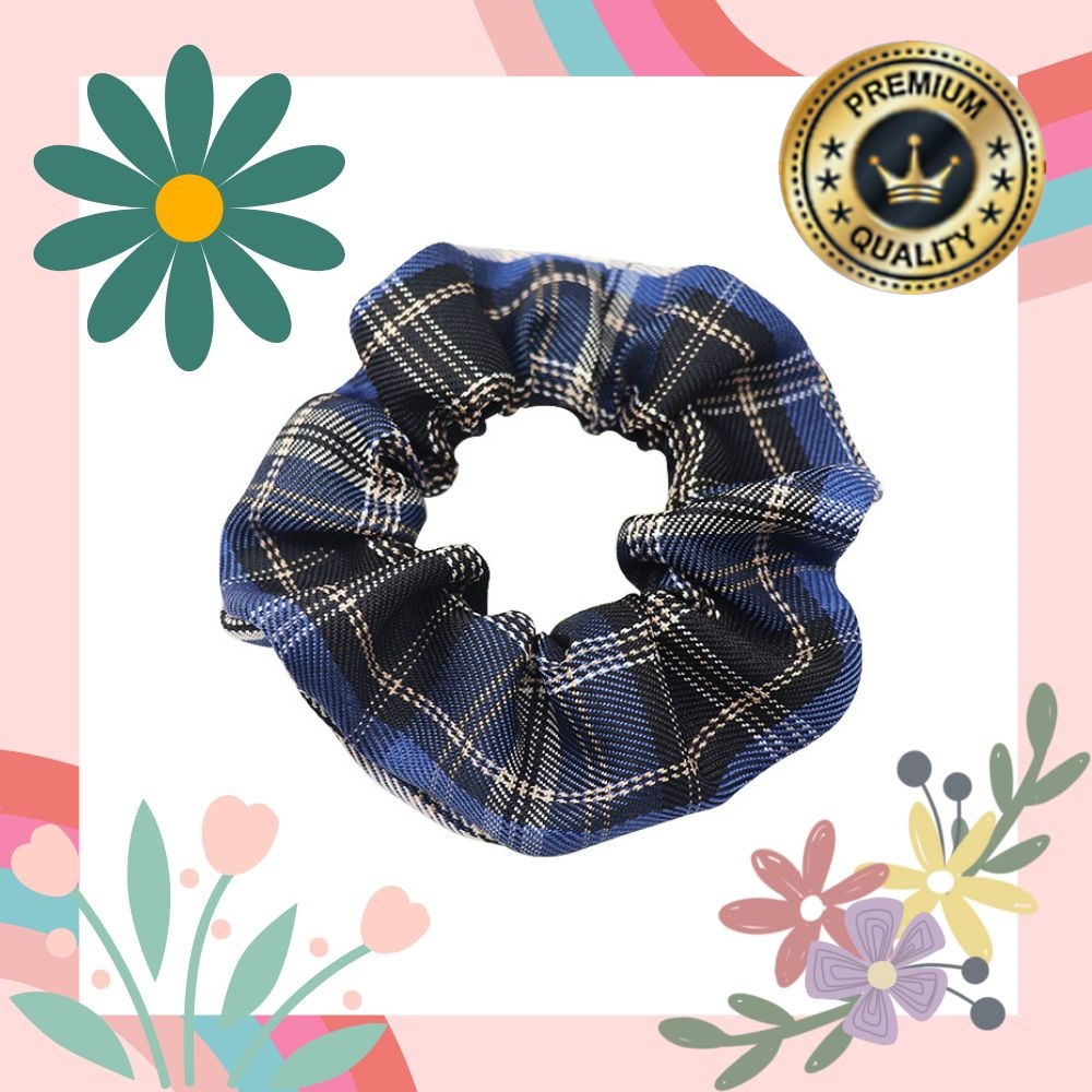 Ikat Rambut Scrunchie Hairband Model Korea Style Motif Garis