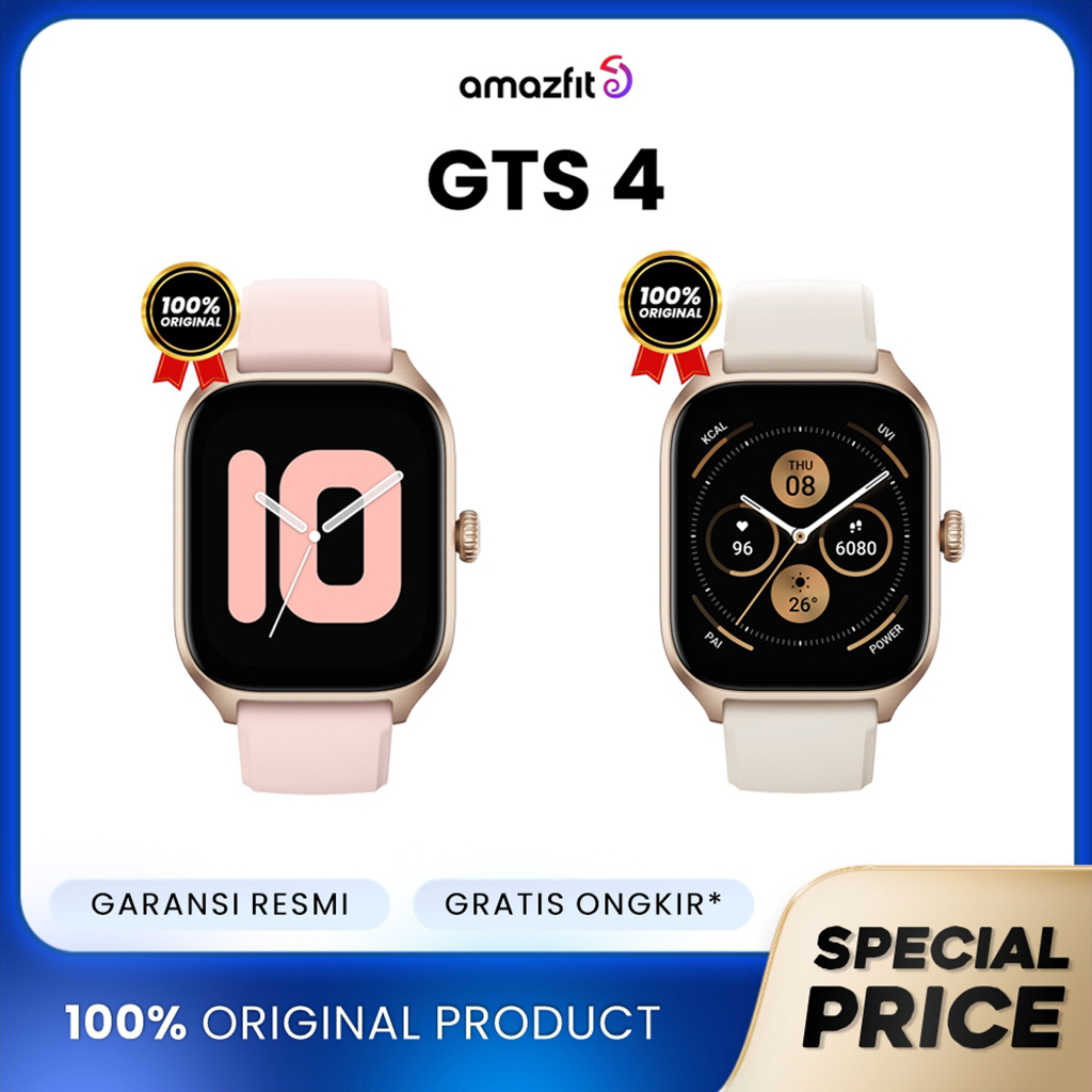 Amazfit GTS 4 Smart Watch for Men and Women, Dual-Band GPS, Alexa Built-in, Bluetooth Calls, 150 Sports Modes, Heart Rate SPO₂ Monitor, 1.75”AMOLED Display, Health Fitness Watch for Android iPhone