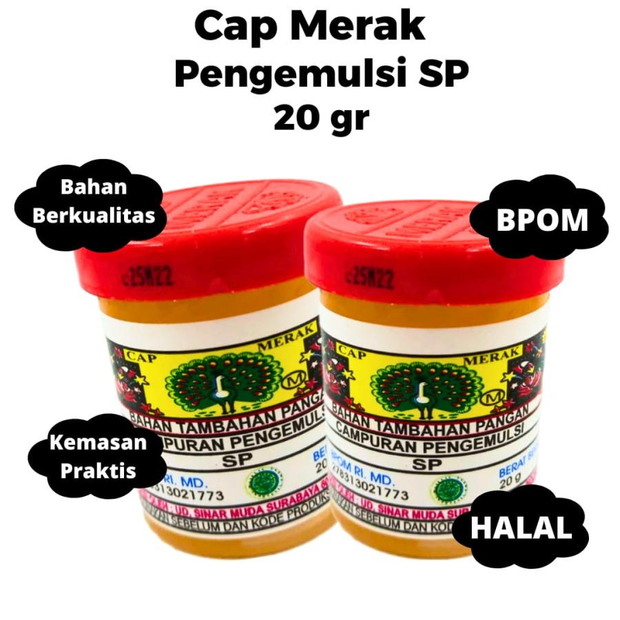 

PENGEMULSI KUE MERAK SP 20 GR / EMULSIFIER / PENGEMBANG KUE