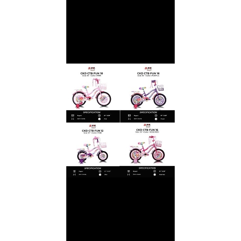 Sepeda anak perempuan 12 mini BNB Fun