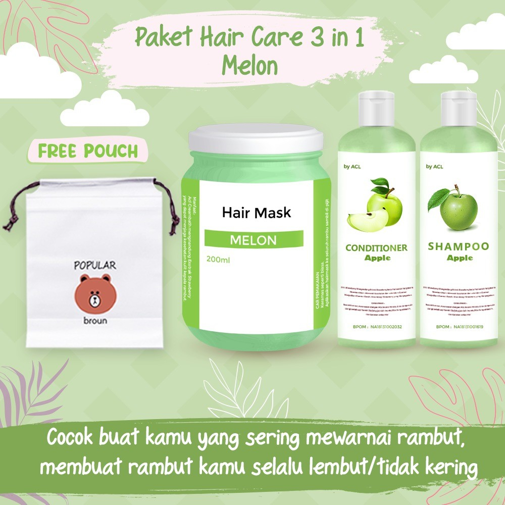 [BPOM] PAKET HAIR CARE 3IN1 / PAKET HEMAT HAIR CARE / HAMPERS HAIR MASK FREE POUCH / HAMPERS HAIR CARE ISI 3 PCS