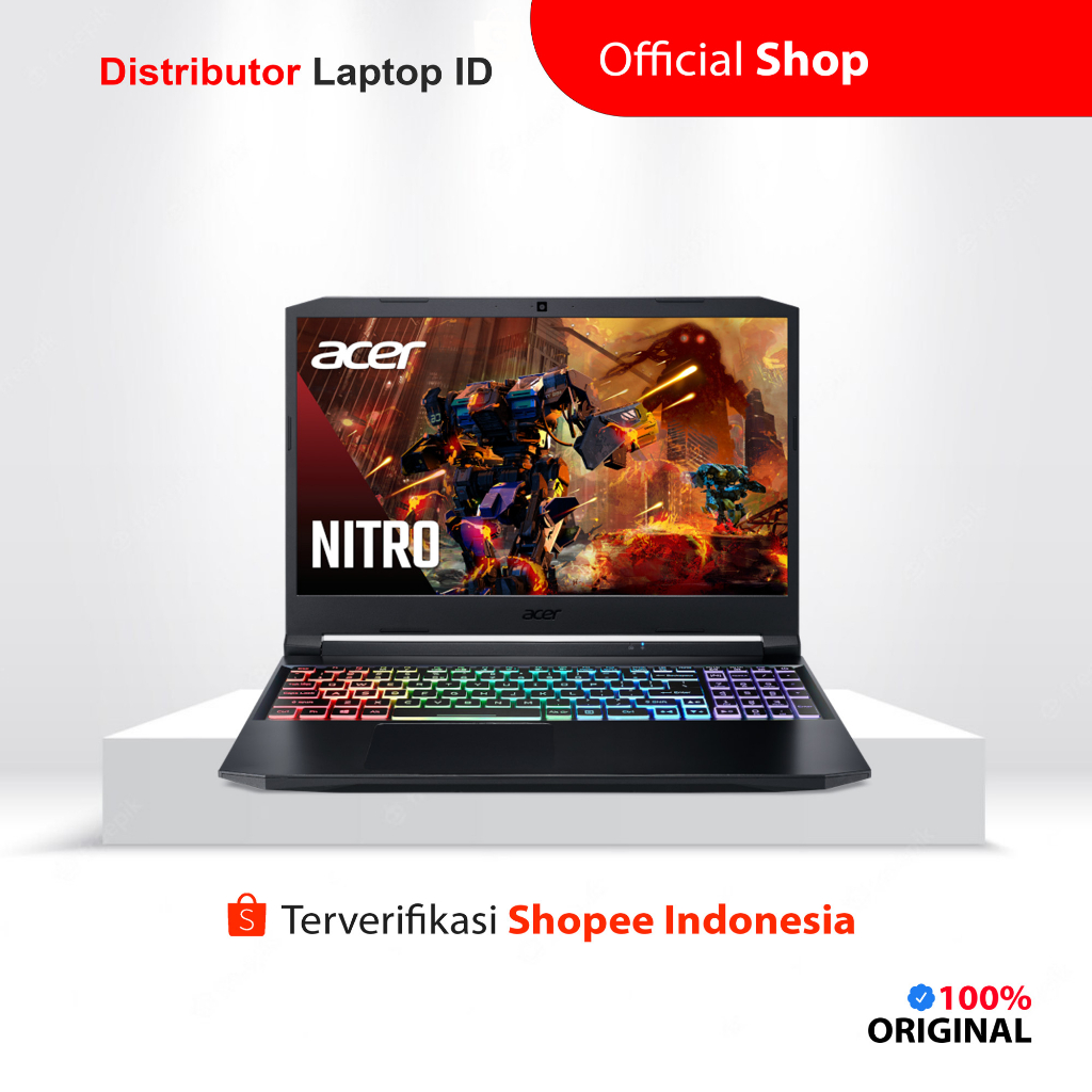 LAPTOP GAMING ACER NITRO 5 / CORE i5 11400H RTX 3050Ti / RAM 16GB 512GB SSD / 15 INCH IPS 144Hz / WINDOWS 11 OHS - CICILAN 0%