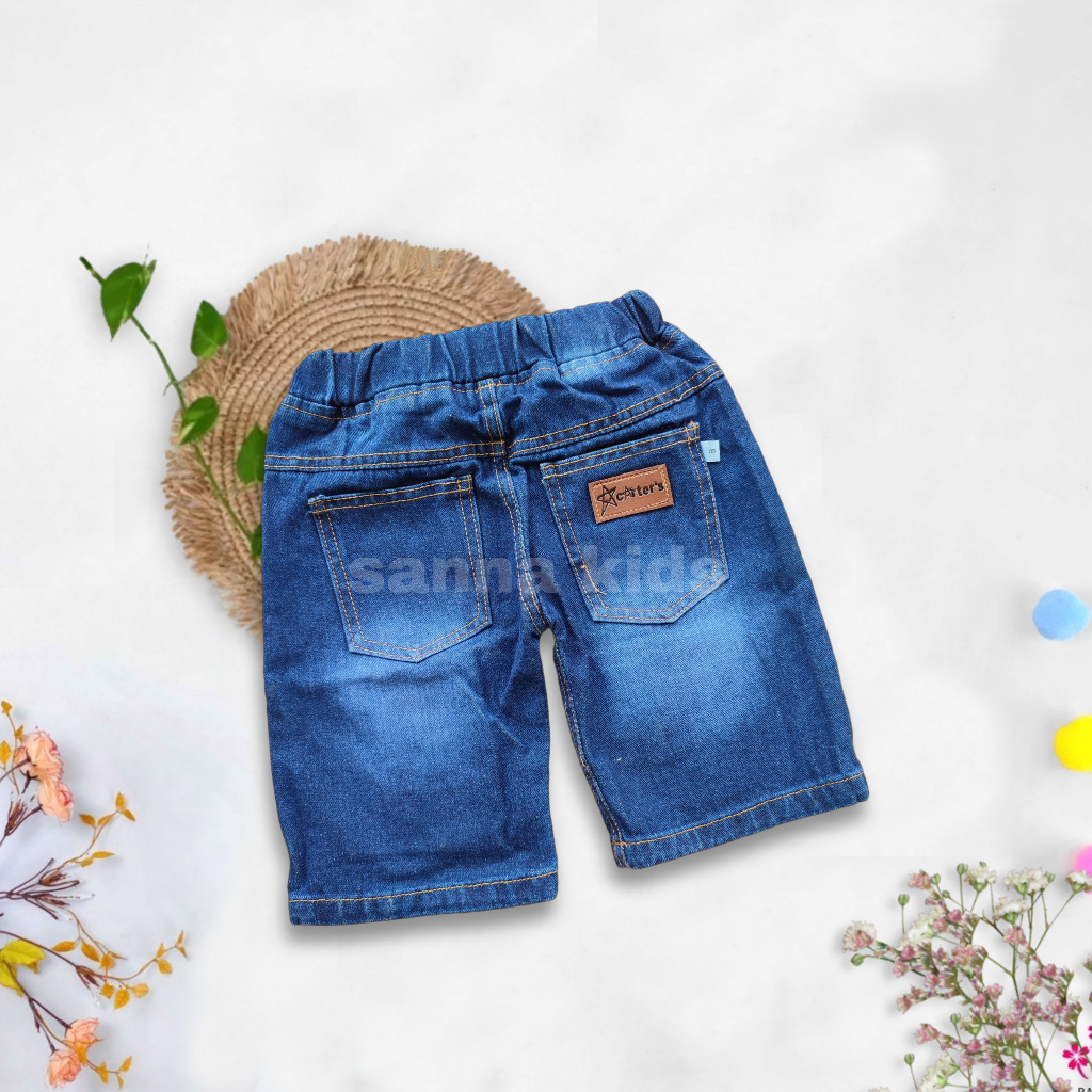 Celana Pendek Denim Ripped Kotak-kotak Anak Laki-laki / Jeans Sobek-sobek Anak Cowok