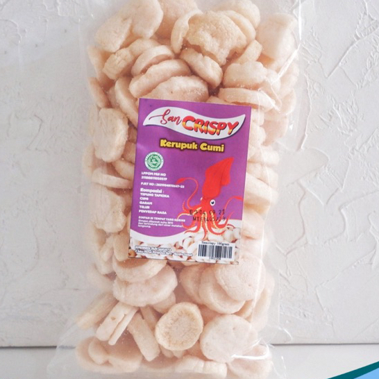 

Kerupuk Kemplang Bangka Sancrispy Mini Koin Ring Cumi Cap Sanjaya 100 gr / Kerupuk Kemplang Mini Cumi Asli Bangka