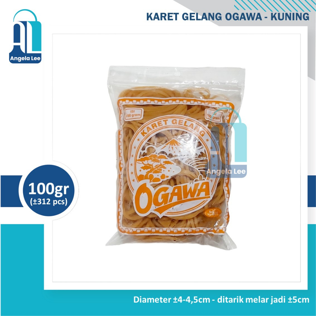 Karet Gelang Kuning Ogawa @ 100 Gr ikat duit uang plastik barang dapur