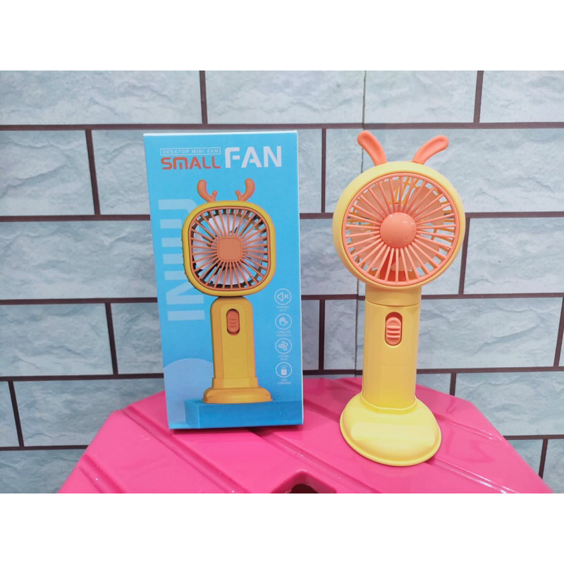 Kipas Angin Mini Portable/Mini Fan USB Rechargeable Desktop Fan/Kipas Motif Tanduk