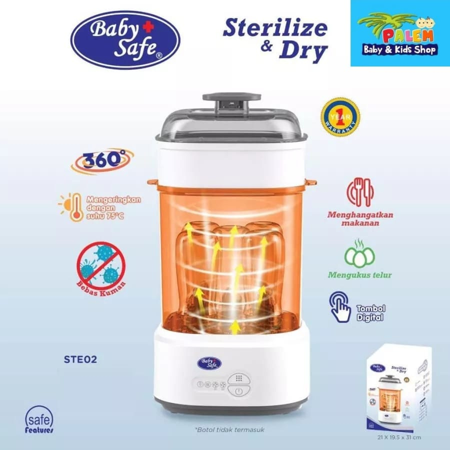 Baby Safe Sterilizer With Dryer 360 Auto Rotate STE02