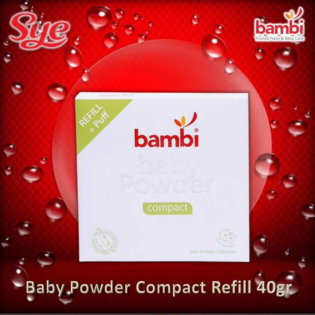 BPOM BAMBI BAYI POWDER COMPACT REFILL 40GR / BEDAK BAYI BAMBI / BEDAK PADAT ANAK / SYE
