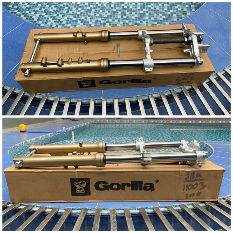 shock skok sekok sok depan ninja rr kaliper kanan/kiri kidal pnp honda fullset merk gorila