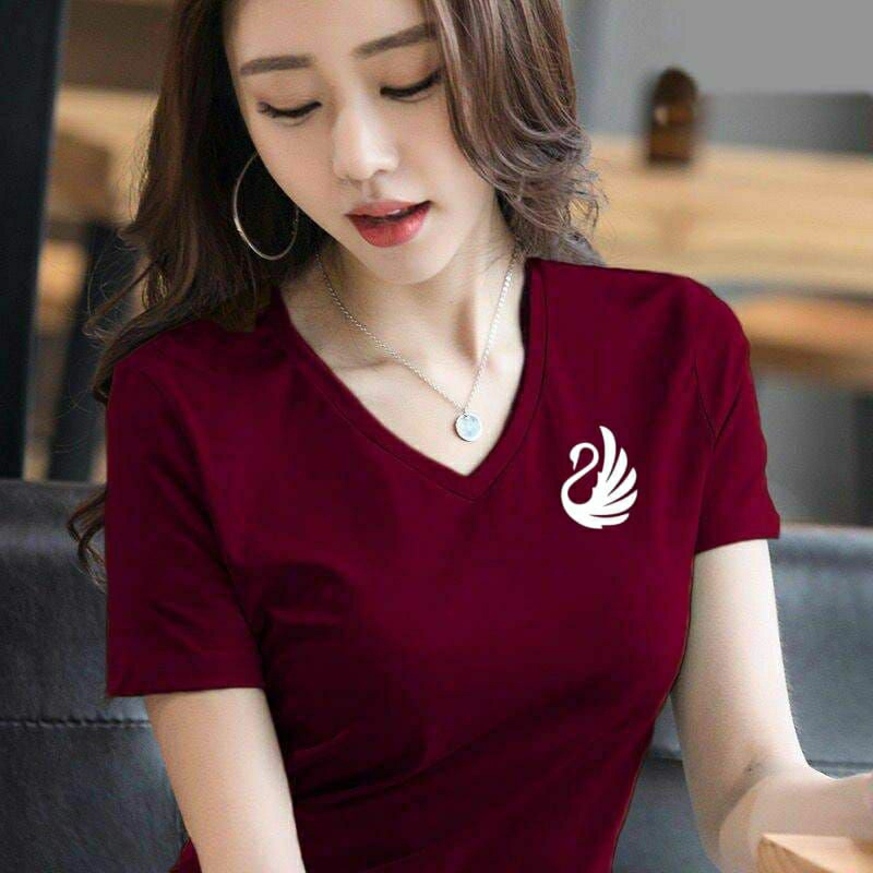 KAOS V.NECK LOGO LENGAN PENDEK