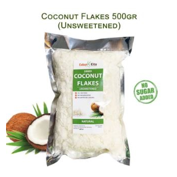 

Kebun kita Unsweetebed Coconut flakes 250gr/500gr kelapa serut kering 100% / Kelapa kering