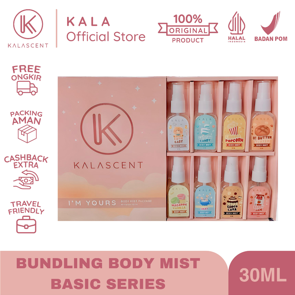 KALA Get 8pcs Body Mist Package Basic Series Spray 30ml