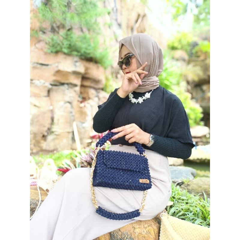 Beaded Bag Velvet 4in1 / Tas Manik bludru / Tas cantik