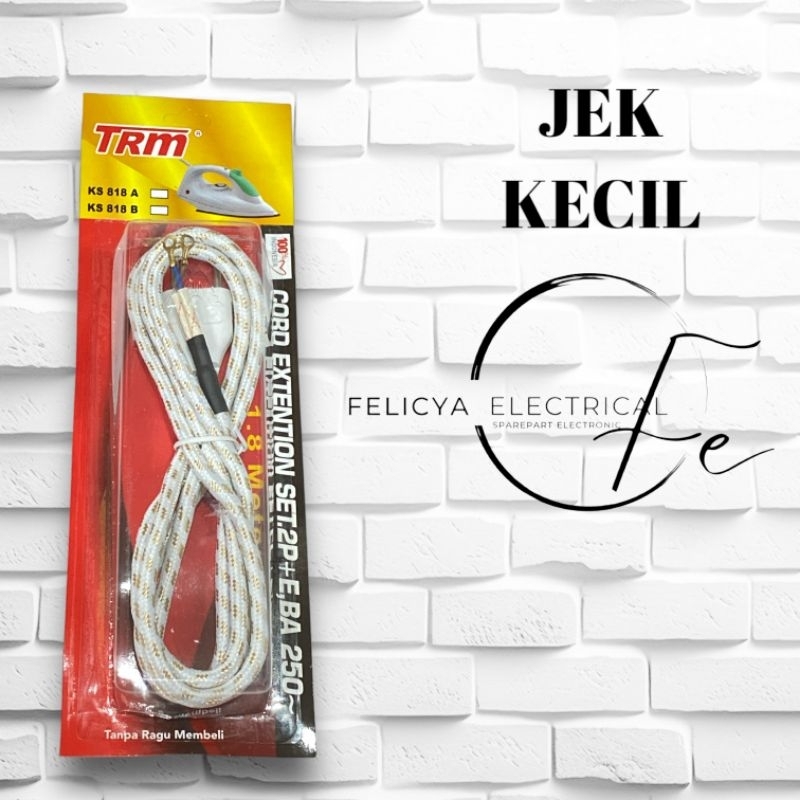 KABEL SETRIKA JEK BESAR DAN JEK KECIL 1,8 meter TRM