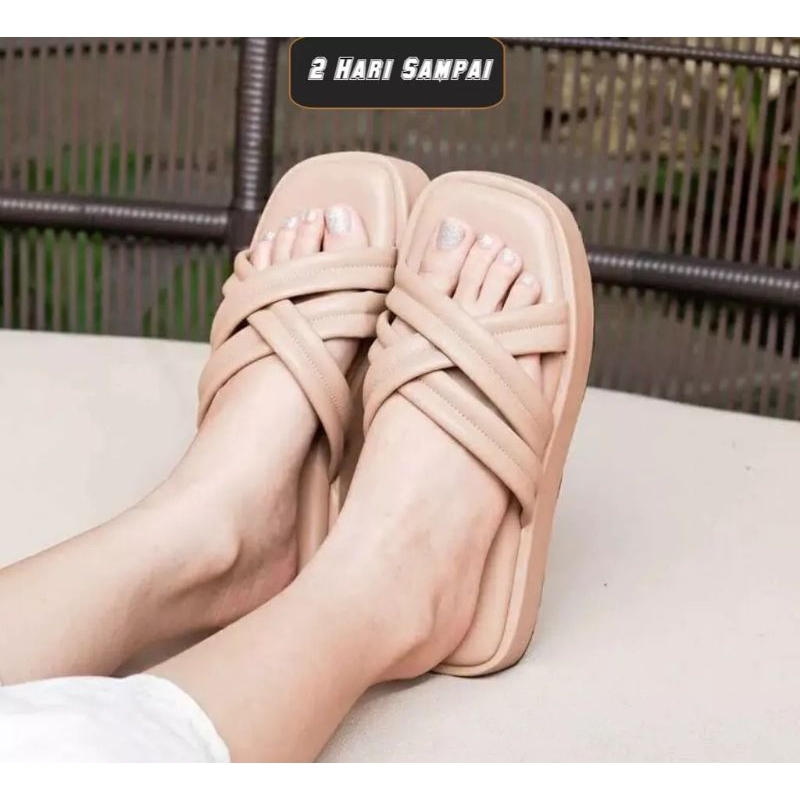 TmO - 8.8 Sale new arrival sandal Veronika EXPAND 3CM/Sandal fashion terbaru kekinian/sandal wanita Slop tebel dan empuk/sandal fashion tali kekinian Bisa Cod Termurah/sandal santai wanita fashion