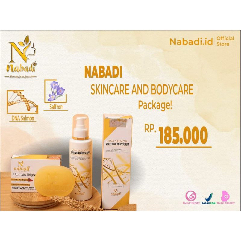 PAKET HEMAT NABADI DNA SALMON AND NABADI BRIGHTENING BODY SOAP / BODY CARE PACKAGE