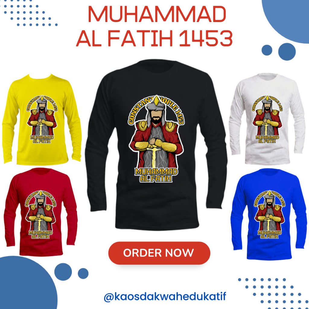 KAOS SULTAN MUHAMMAD AL FATIH LENGAN PANJANG KAOS ANAK MUSLIM TSHIRT ISLAMI BAJU KAOS DAKWAH ANAK LA