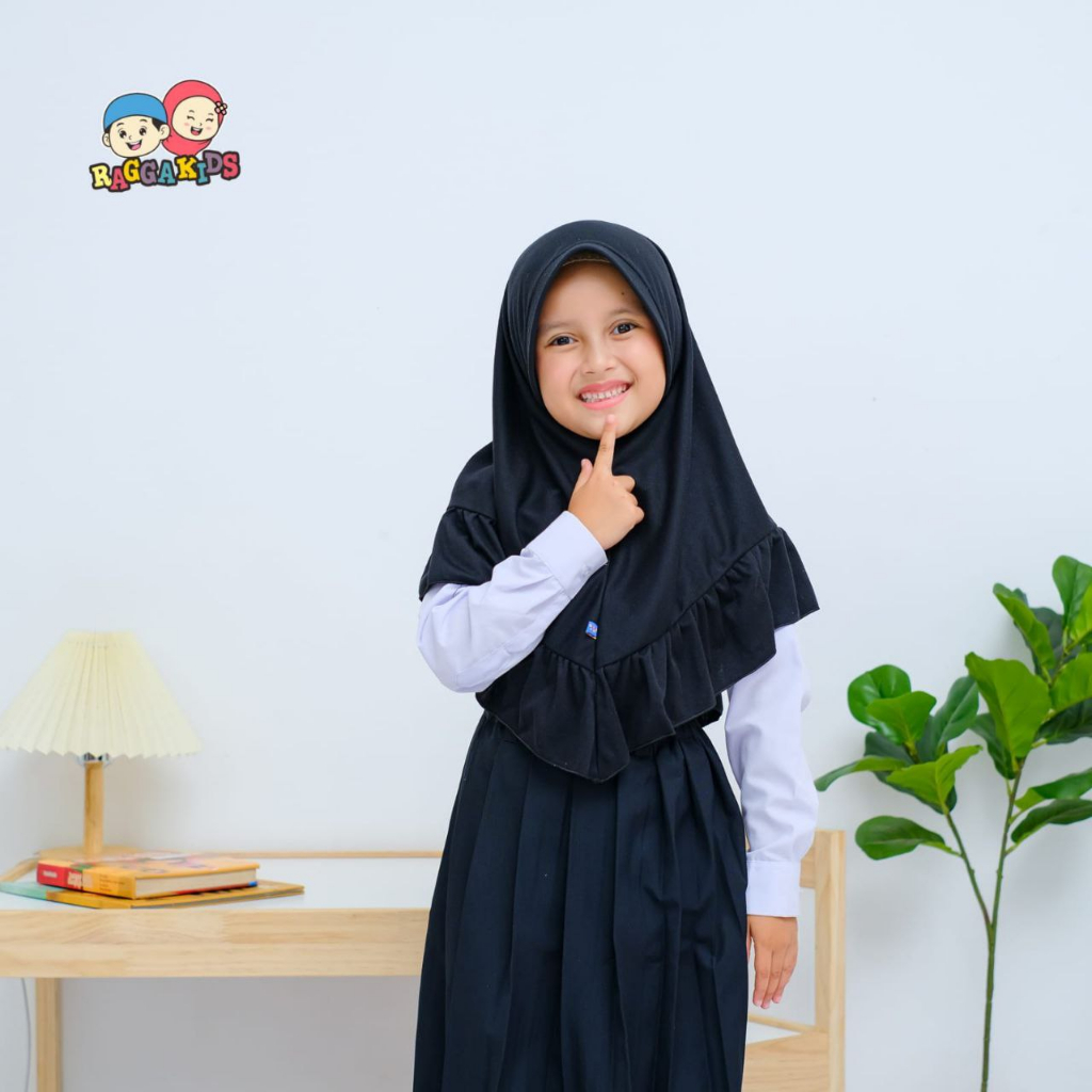 kerudung anak sekolah Raggakids | Jilbab Aisyah | Hijab sekolah bahan Kaos Soft PE size 2 tahun - Remaja - Dewasa